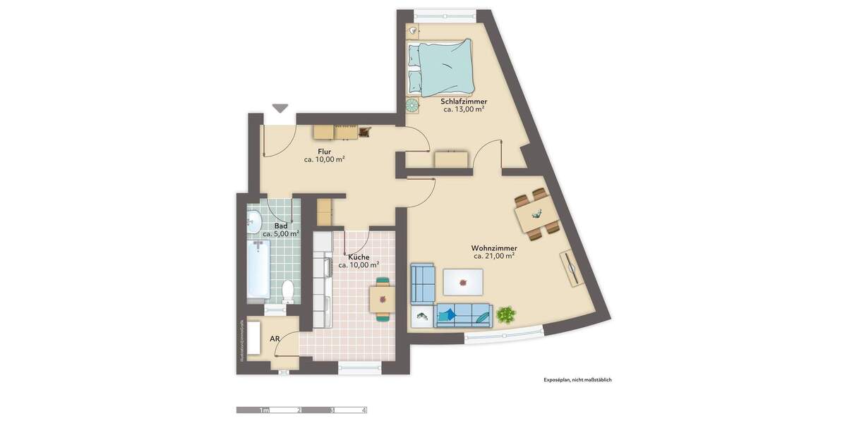 Etagenwohnung Bremerhaven Lehe - 2 Zimmer, 61 m&sup2;, 395&euro; | Angebot:24876761