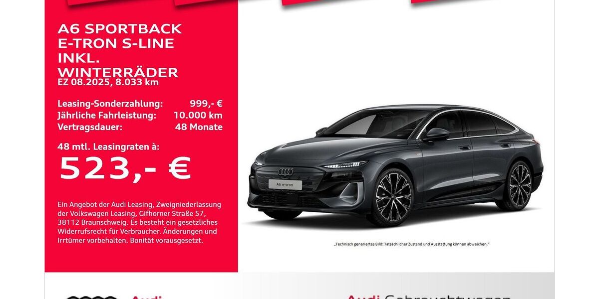 Audi A6 e-tron 8.033 km 55.841 &euro; Bremerhaven 27576
