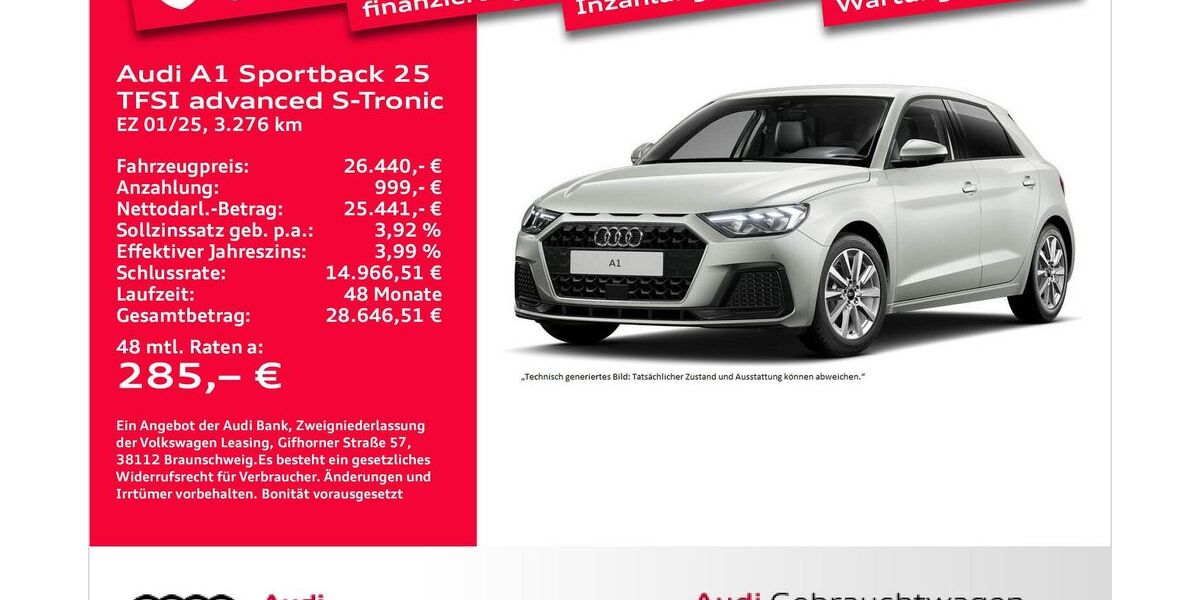 Audi A1 3.276 km 26.441 &euro; Bremerhaven 27576