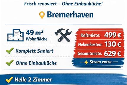 Wohnung Bremerhaven Leherheide - 2 Zimmer, 49 m&sup2;, 629&euro; | Angebot:25395189