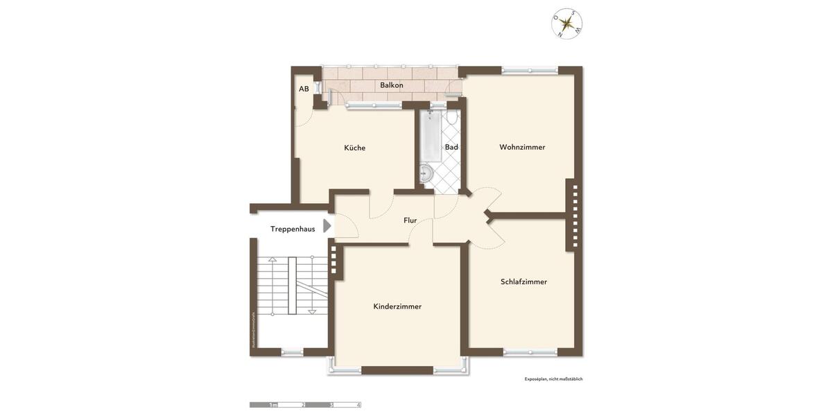 Etagenwohnung Bremerhaven Mitte - 3 Zimmer, 80 m&sup2;, 520&euro; | Angebot:26349126