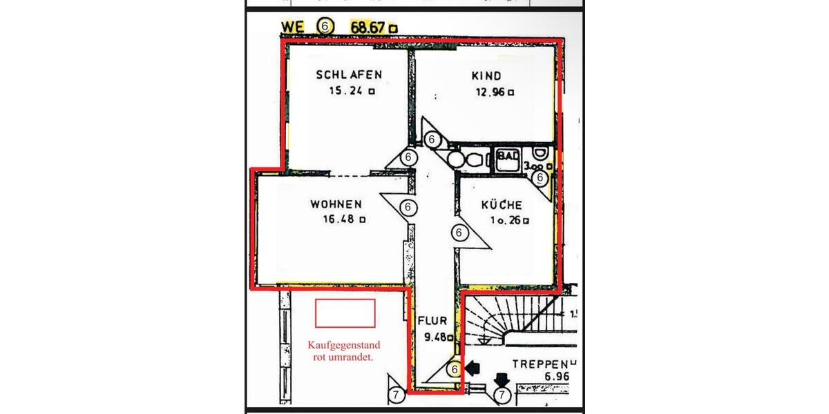 Etagenwohnung Bremerhaven Geestemünde - 3 Zimmer, 69 m&sup2;, 105.000&euro; | Angebot:27113873