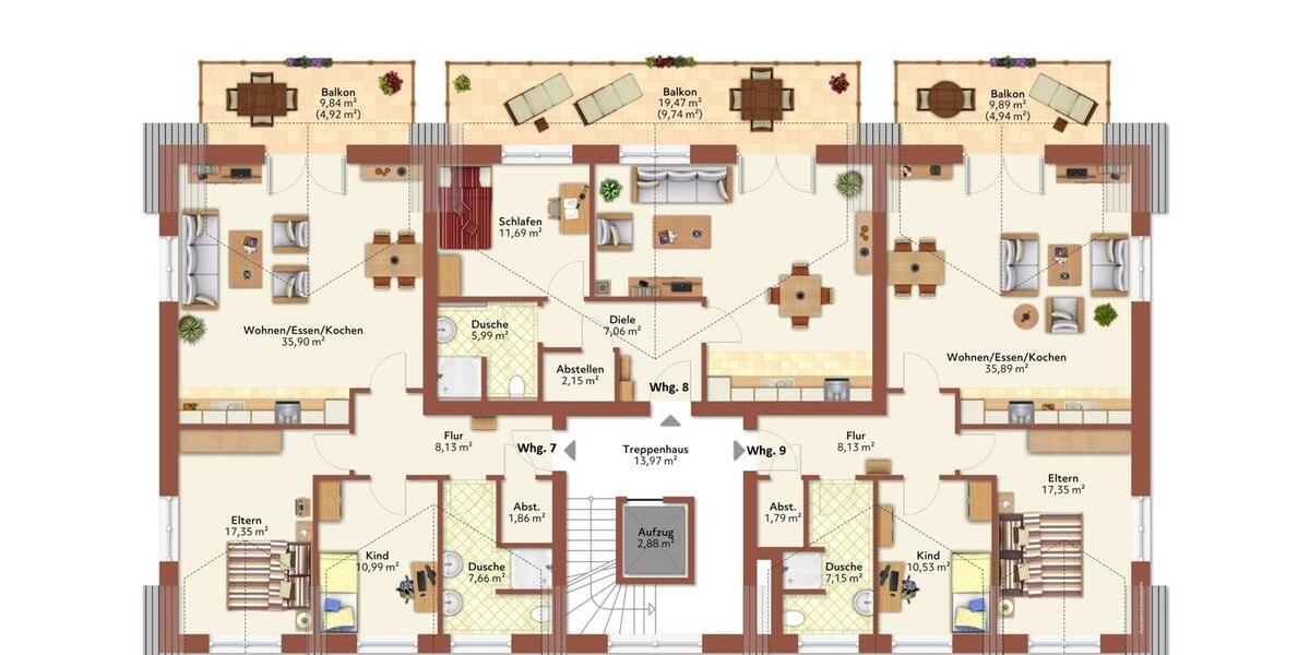 Etagenwohnung Bremerhaven Leherheide - 2 Zimmer, 69 m&sup2;, 830&euro; | Angebot:21755979