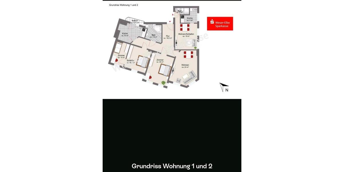 Etagenwohnung Bremerhaven Mitte - 5 Zimmer, 130 m&sup2;, 140.000&euro; | Angebot:27218440