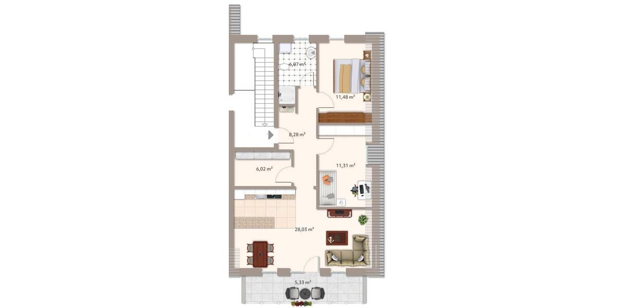 Etagenwohnung Geestland - 3 Zimmer, 74 m&sup2;, 1.015&euro; | Angebot:26531172